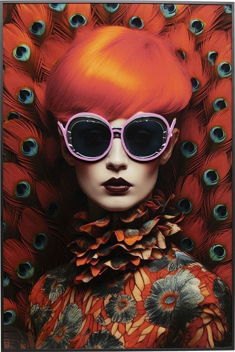 Fotolijst LED Fancy Red Lady 120x80cm Kare Design Schilderij 56578