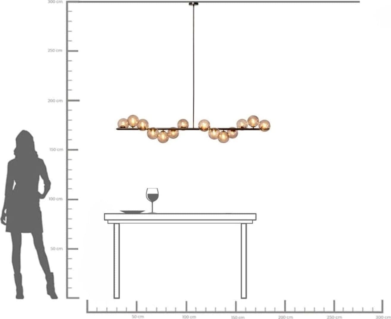 Hanglamp Scala Bals Black 155cm Kare Design Hanglamp 52511