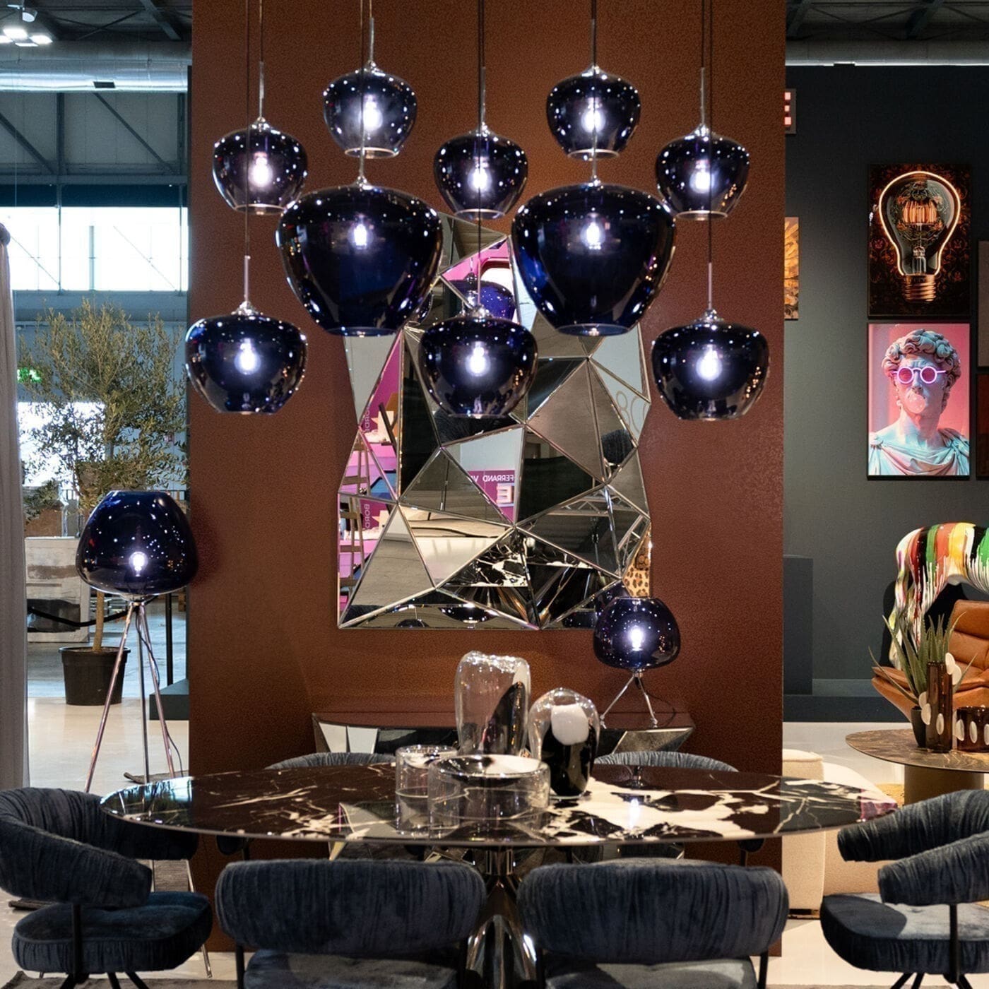 Hanglamp Sphere Night Blue Ten 160cm Kare Design Hanglamp 57639