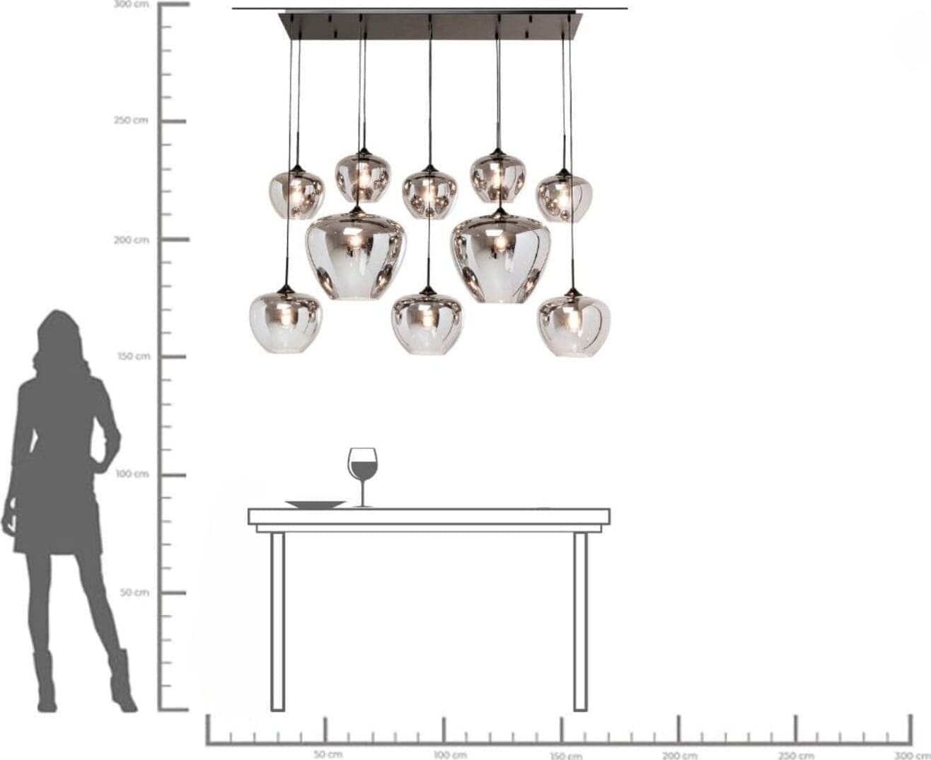 Hanglamp Sphere Smoke Ten 160cm Kare Design Hanglamp 56696