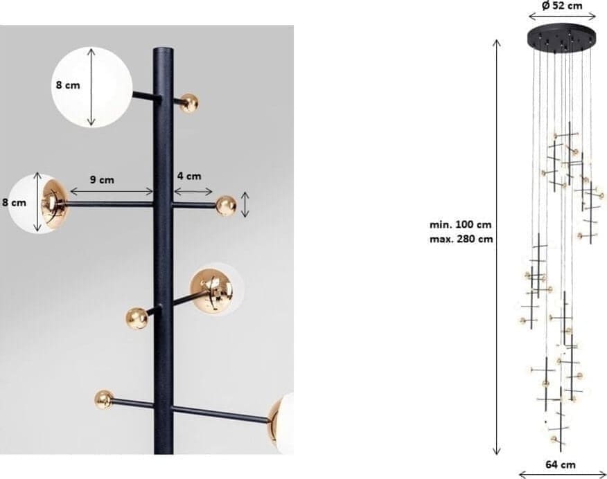 Hanglamp Trapez 280cm Kare Design Hanglamp 52472