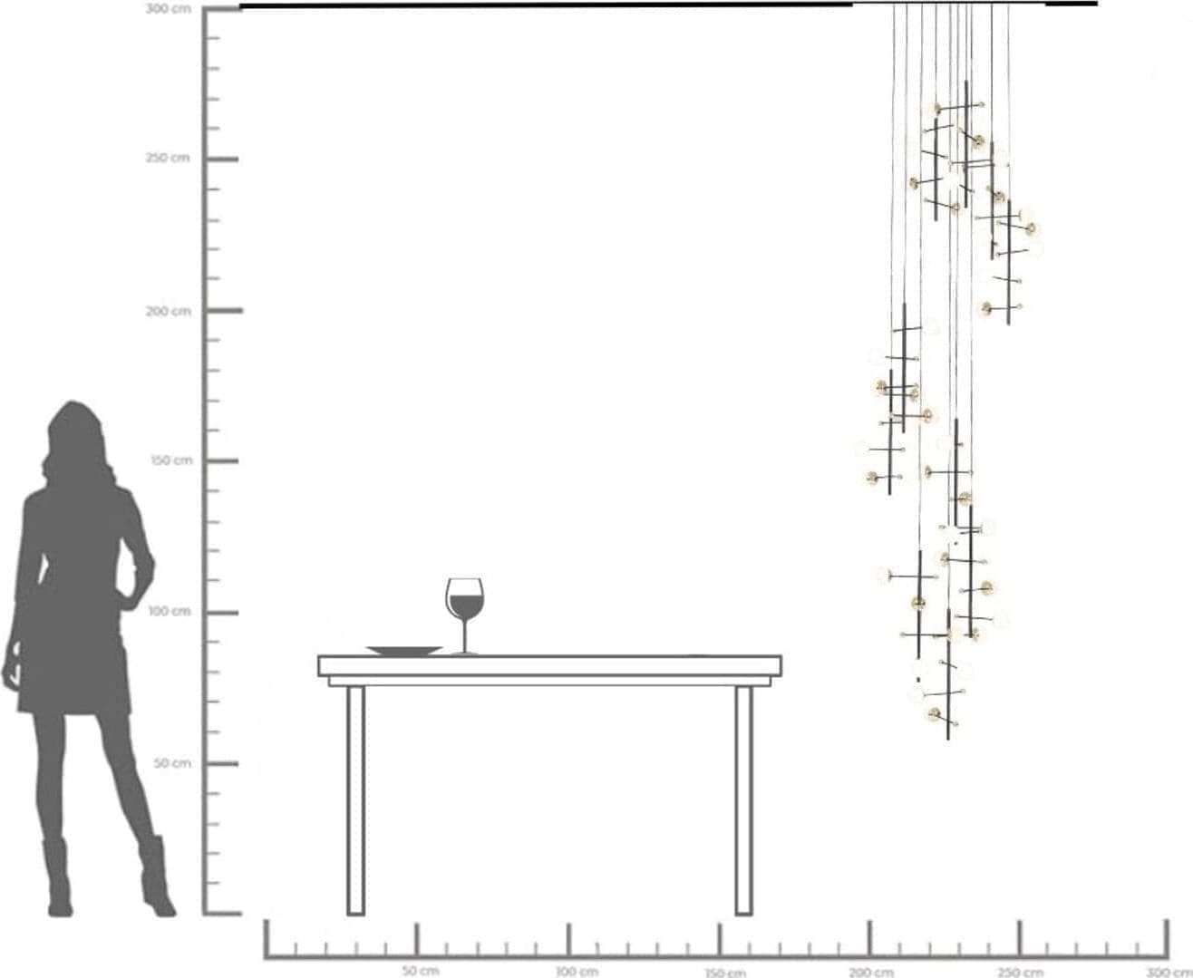 Hanglamp Trapez 280cm Kare Design Hanglamp 52472