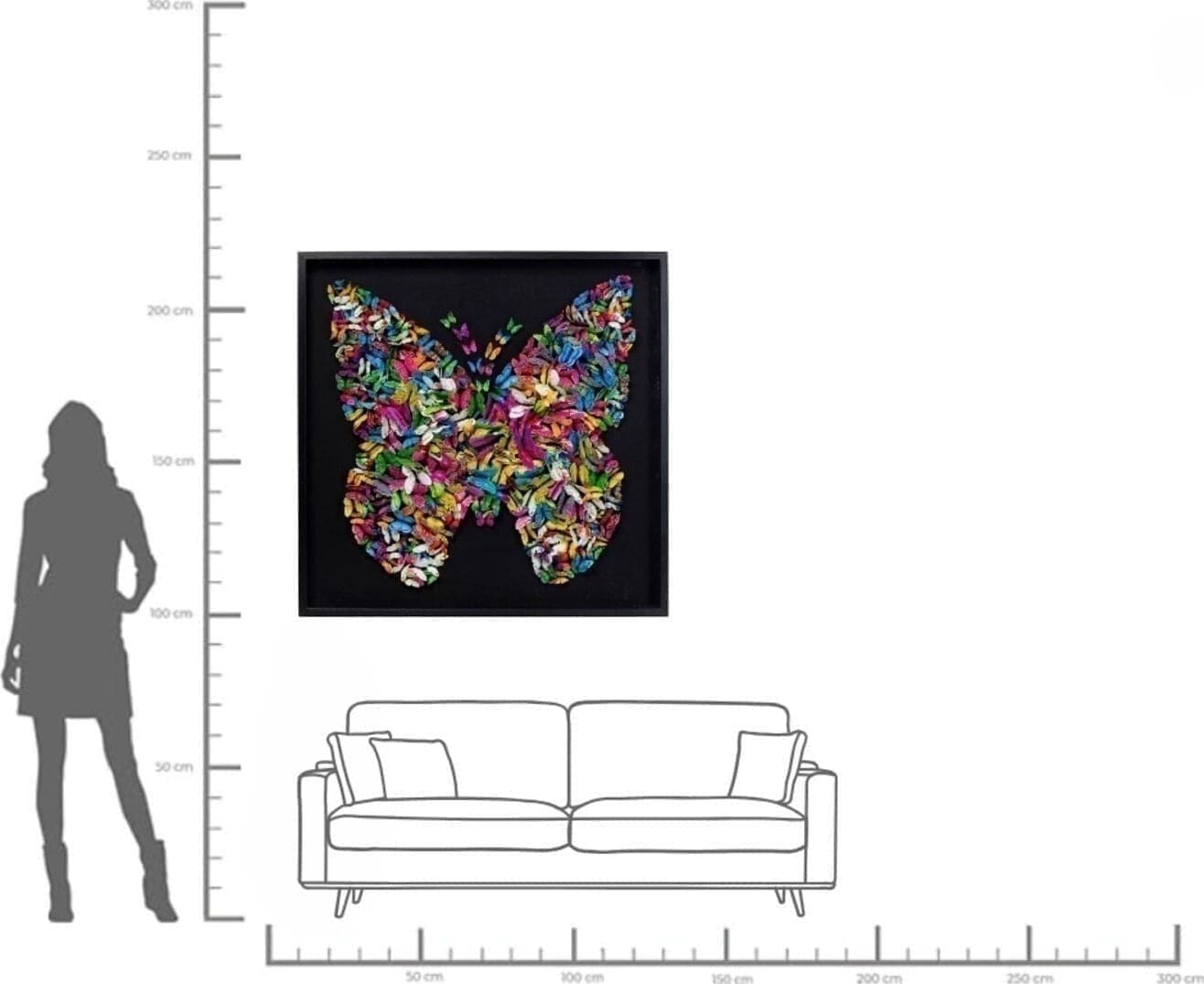 Object Schilderij Farfalla 120x120cm Kare Design Beeld 51628