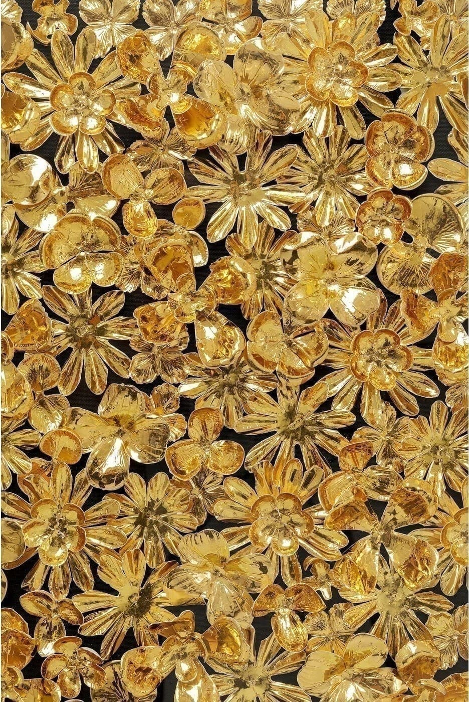 Object Schilderij Gold Flower 80x80cm Kare Design Beeld 51441