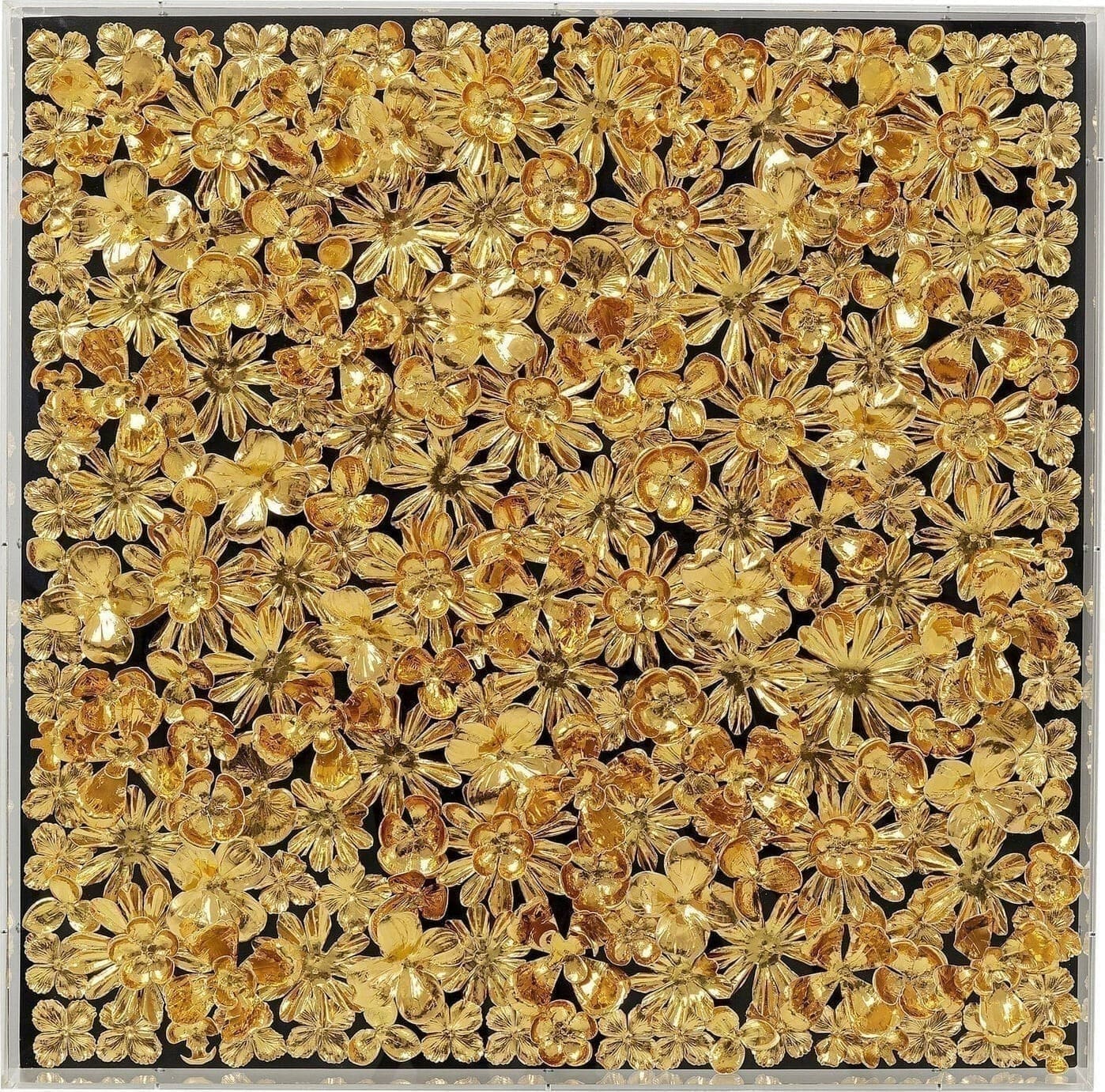Object Schilderij Gold Flower 80x80cm Kare Design Beeld 51441