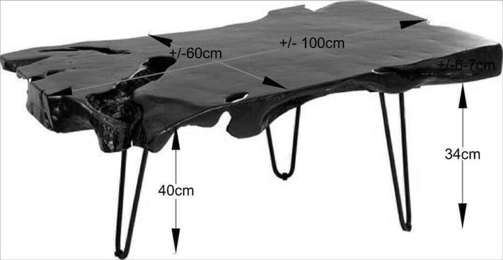 Salontafel Aspen Black 100x40 Kare Design Salontafel 85272