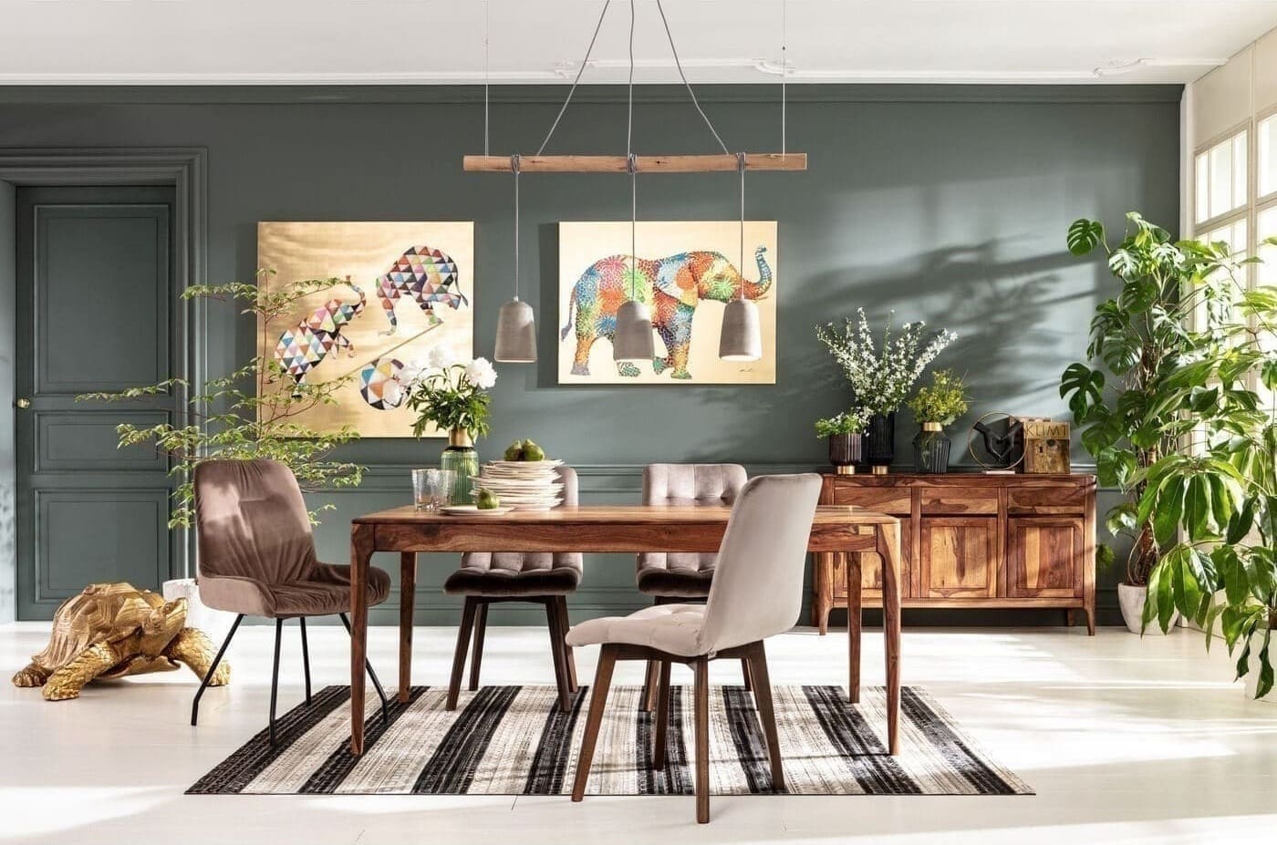 Schilderij Canvas Flower Elefant 120x90cm Kare Design Schilderij 60441