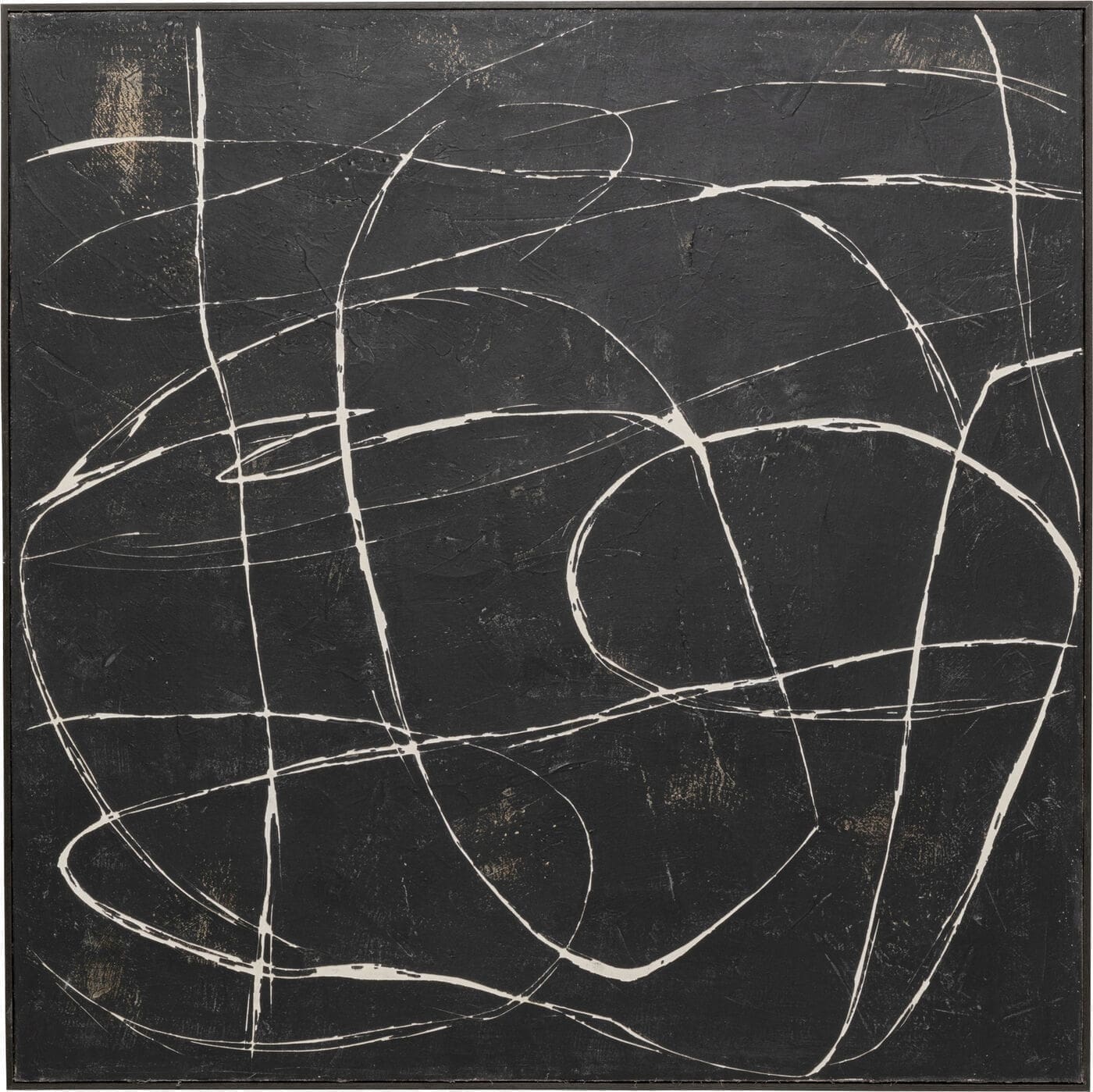 Schilderij Canvas Sketch Black 120x120cm Kare Design Schilderij 57539
