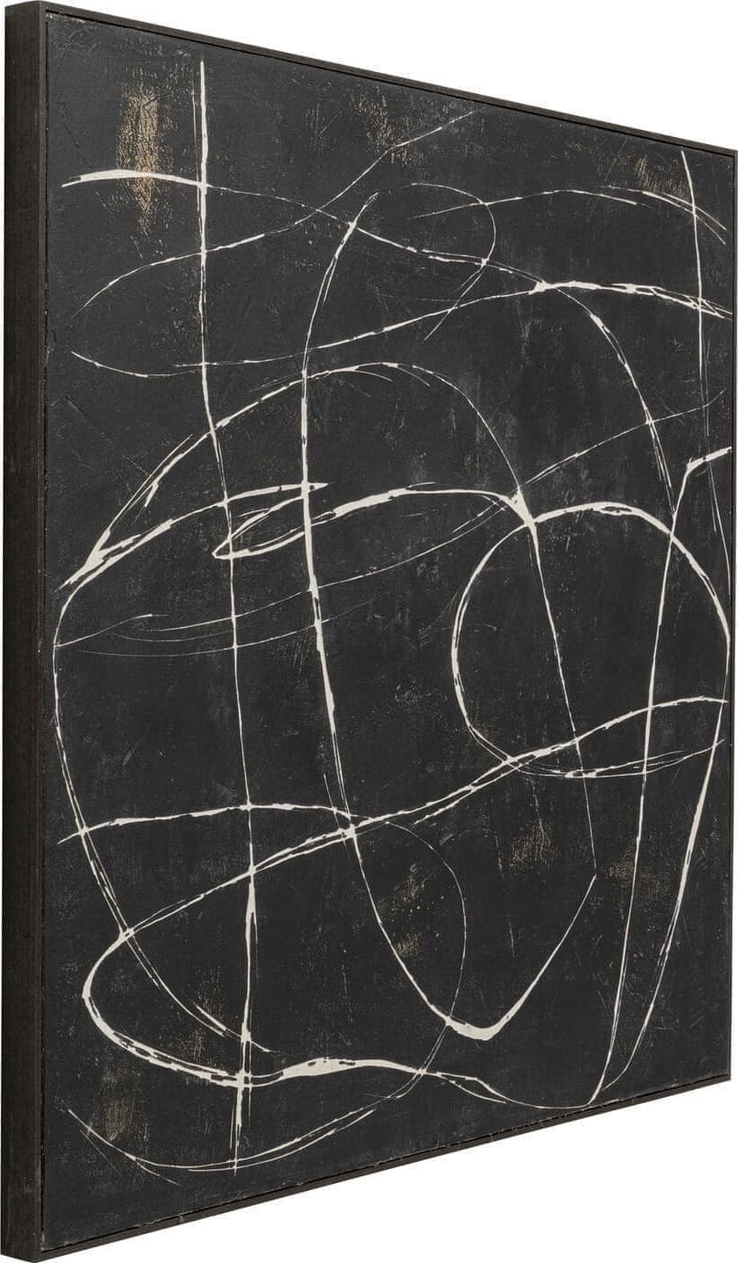 Schilderij Canvas Sketch Black 120x120cm Kare Design Schilderij 57539