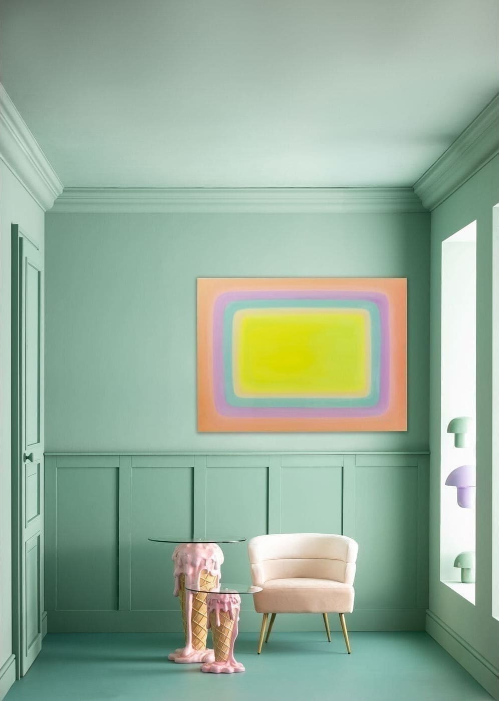 Schilderij Canvas Tendency Blush 120x160cm Kare Design Schilderij 56765