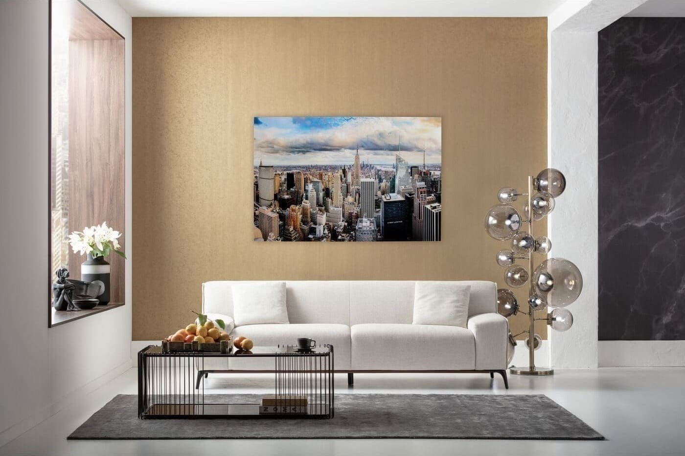 Schilderij Glas City View 150x100cm Kare Design Schilderij 56581