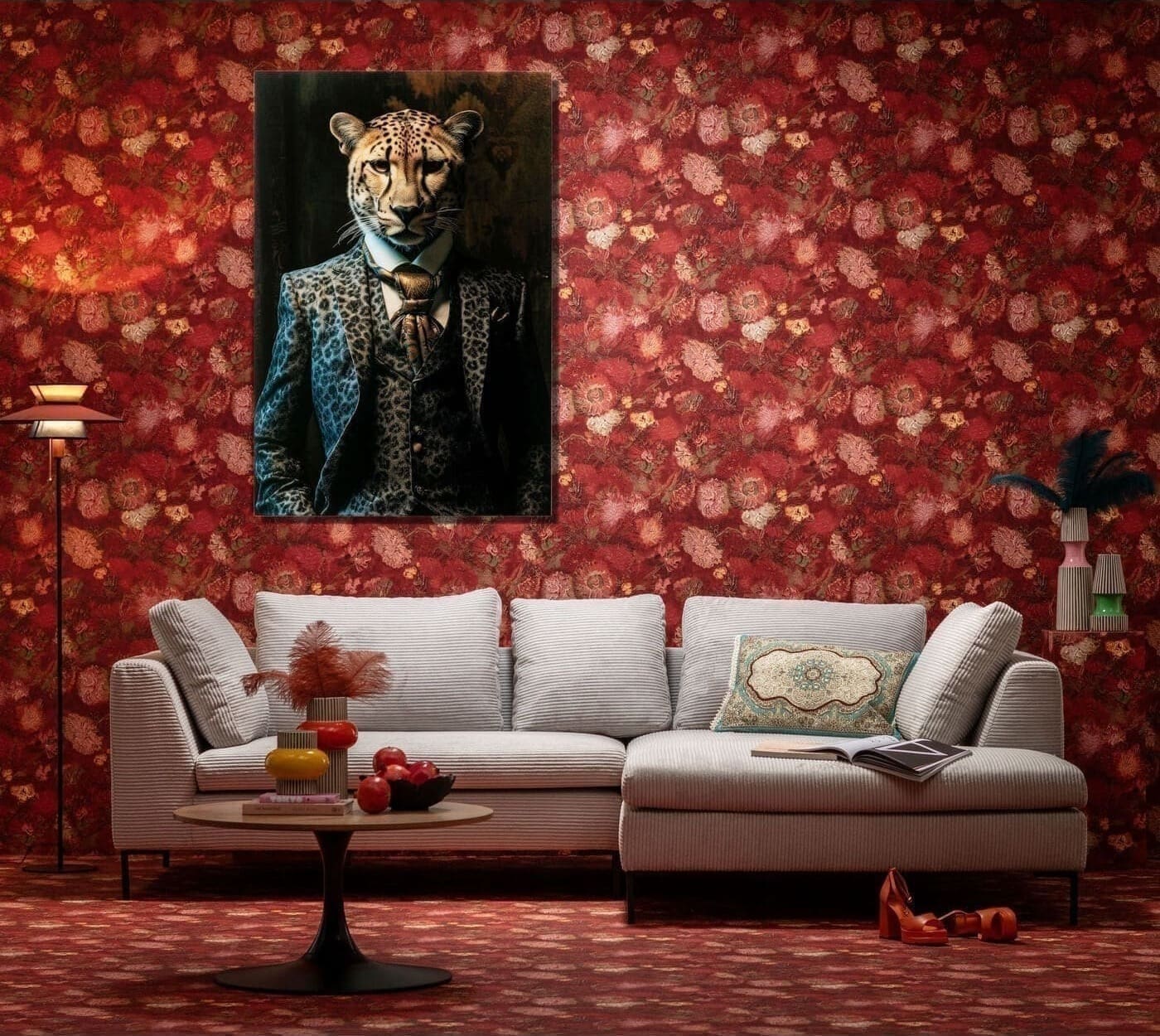 Schilderij Glas Mister Leo 100x150cm Kare Design Schilderij 56271