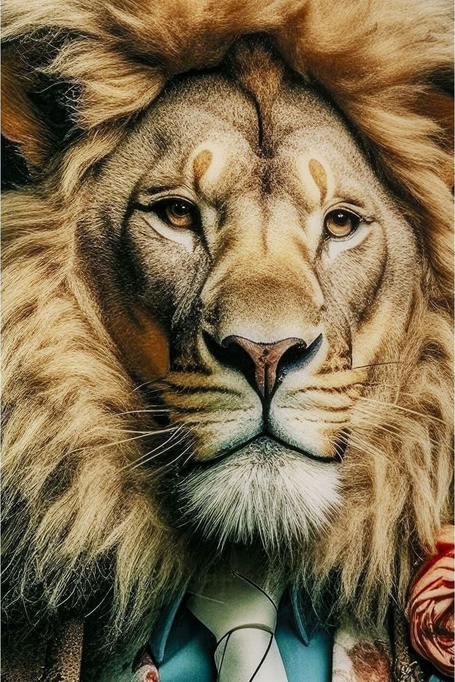 Schilderij Glas Mister Lion 150x100cm Kare Design Schilderij 56277
