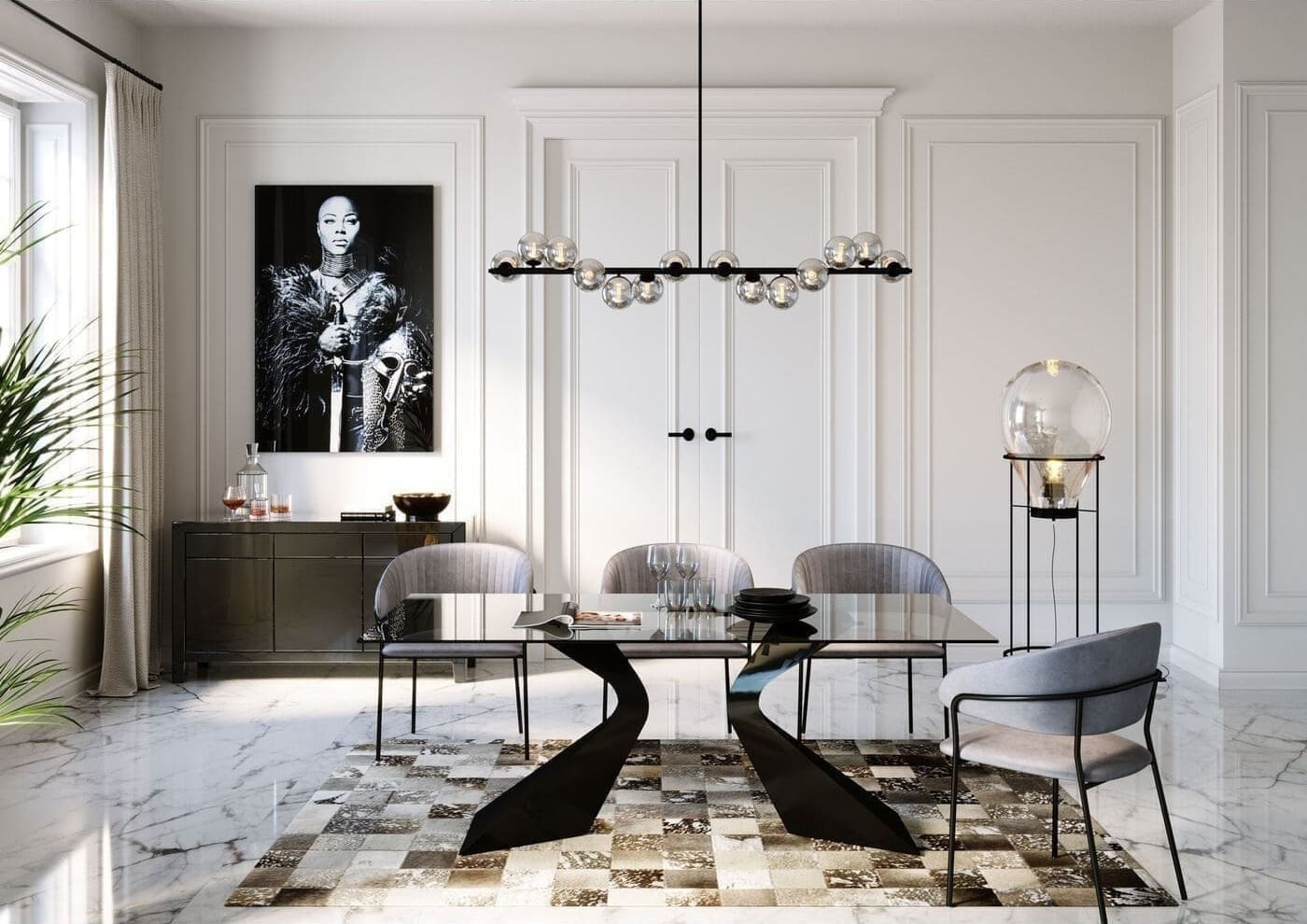 Tafel Gloria Black 200x100cm Kare Design Eettafel 85731