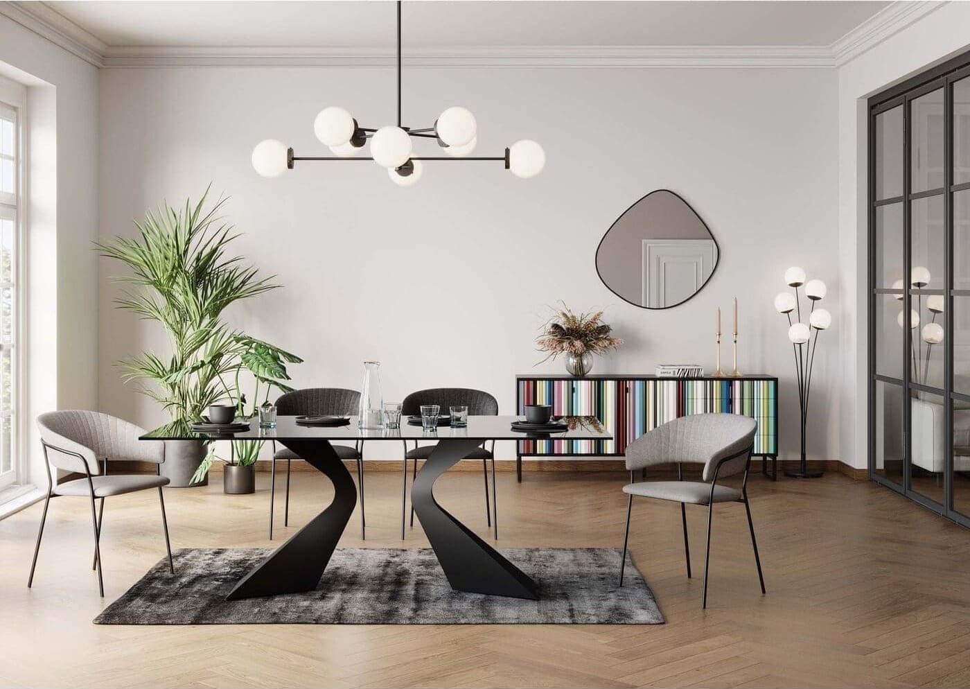 Tafel Gloria Black 200x100cm Kare Design Eettafel 85731