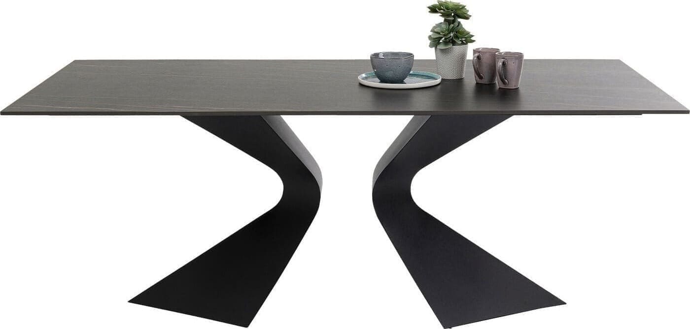 Tafel Gloria Ceramic Black 180x90cm Kare Design Eettafel 87349