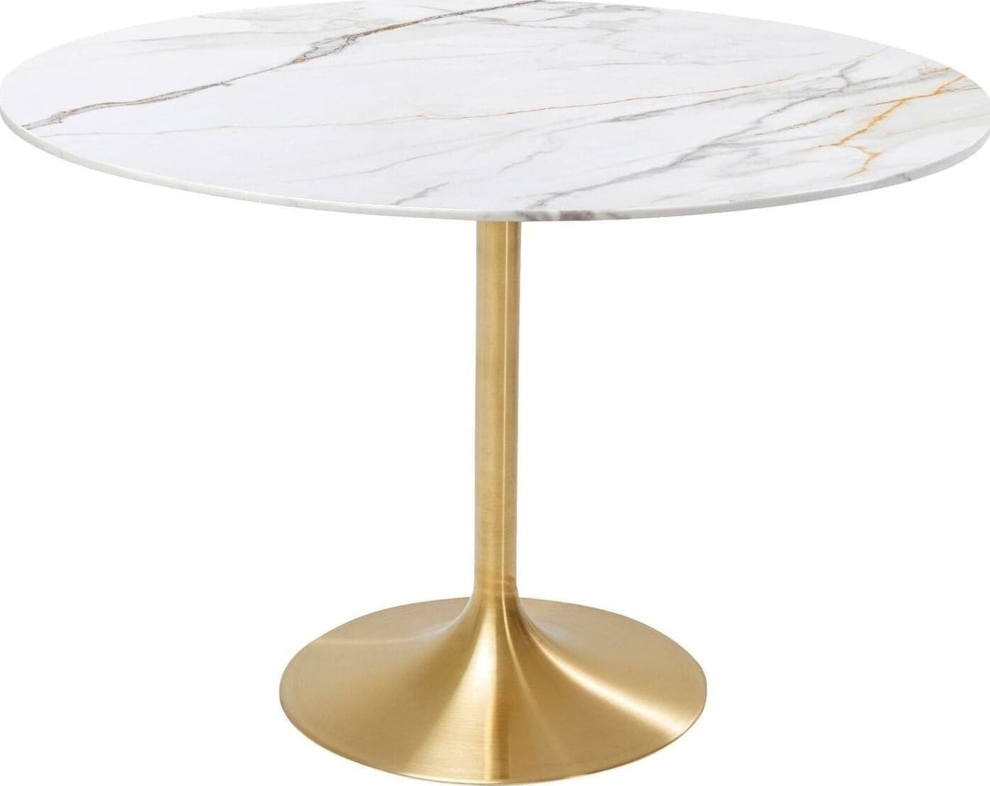 Tafel Invitation Set Ceramic White Brass Ø120cm Kare Design Eettafel 70493