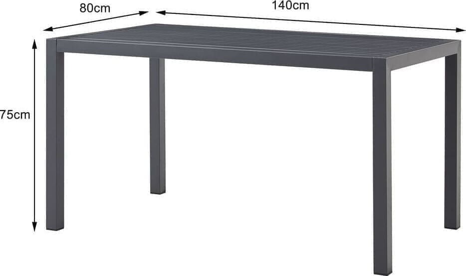 Tafel Madagascar Black 80x140cm Kare Design Eettafel 70625