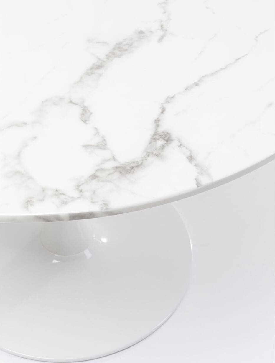 Tafel Veneto Marble White Ø110cm Kare Design Eettafel 86017
