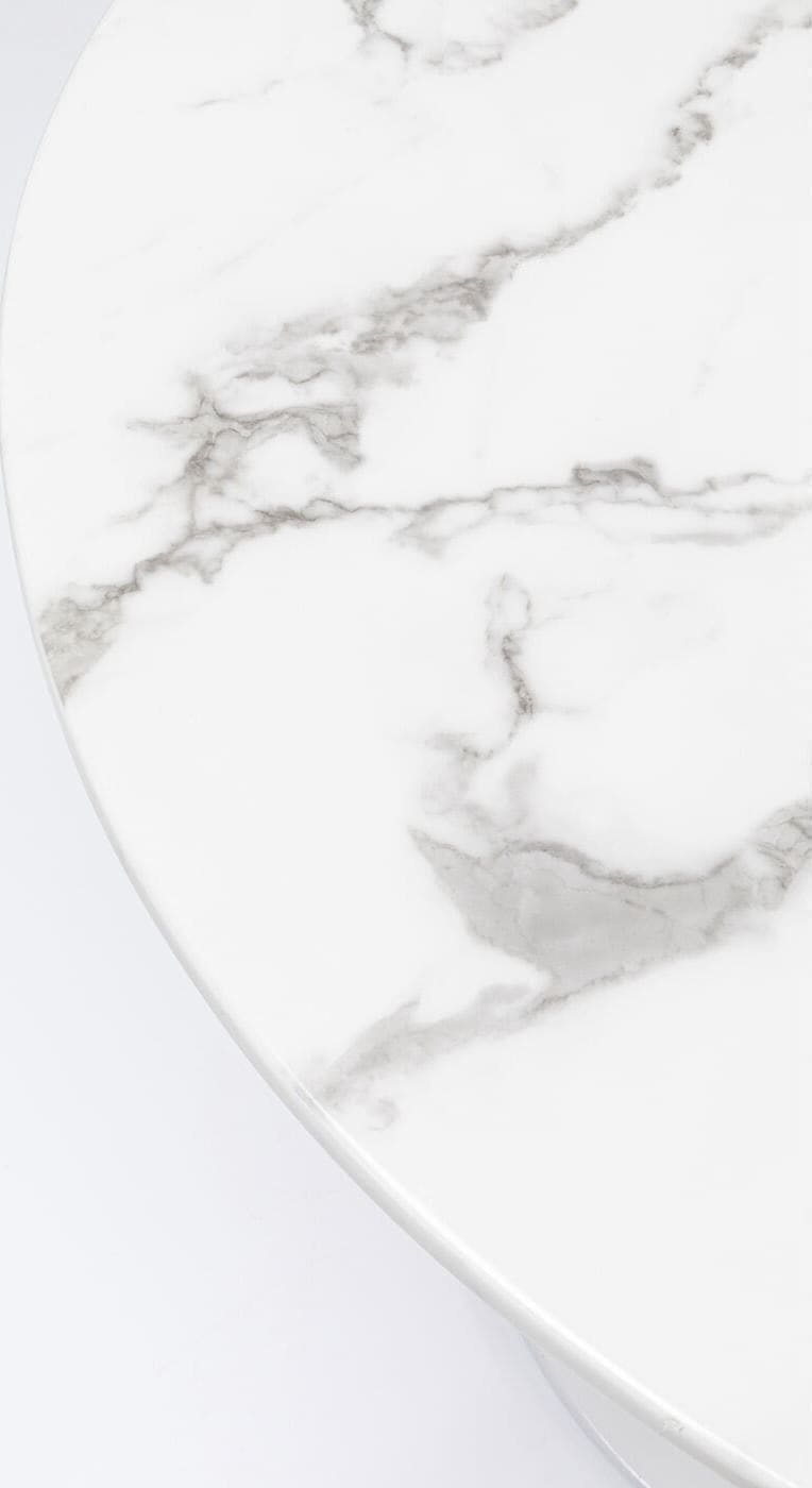 Tafel Veneto Marble White Ø110cm Kare Design Eettafel 86017