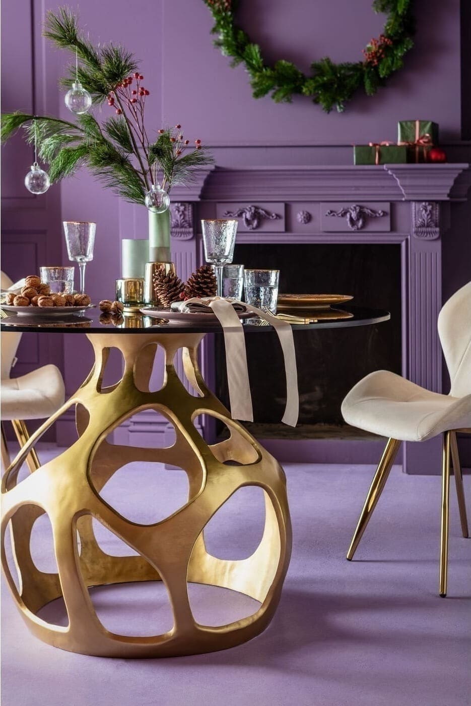 Tafel Volcano Gold Ø120cm Kare Design Eettafel 85699