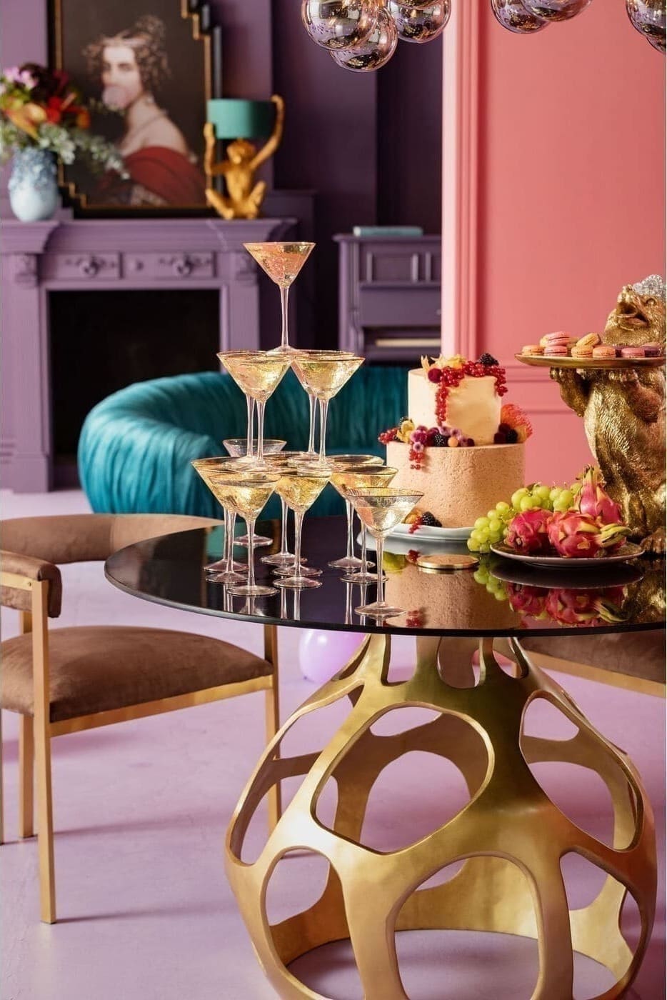Tafel Volcano Gold Ø120cm Kare Design Eettafel 85699