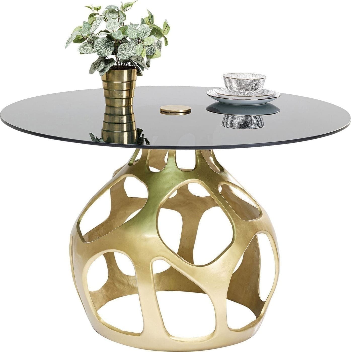 Tafel Volcano Gold Ø120cm Kare Design Eettafel 85699