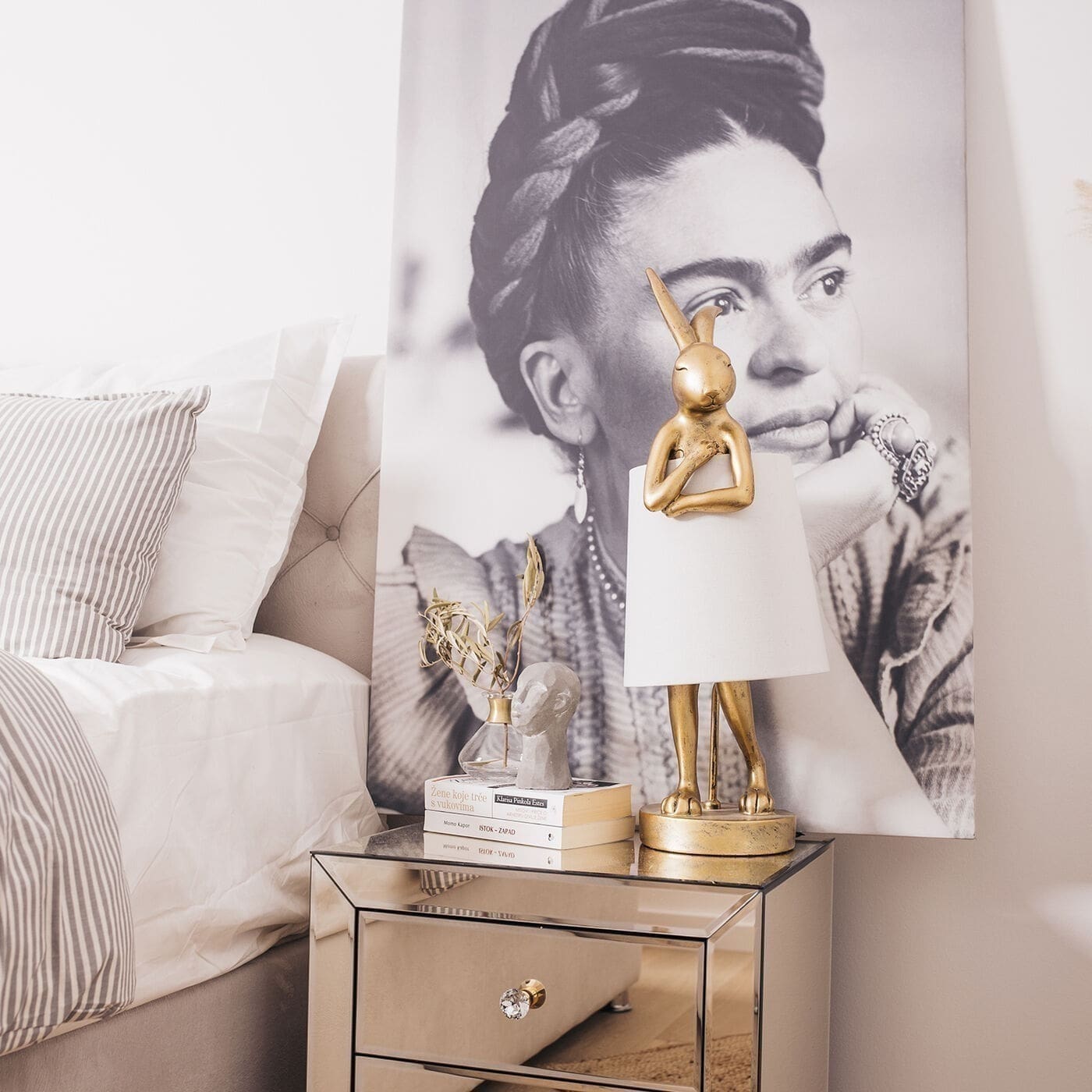 Tafellamp Animal Rabbit Gold/White 68cm Kare Design Tafellamp 61598