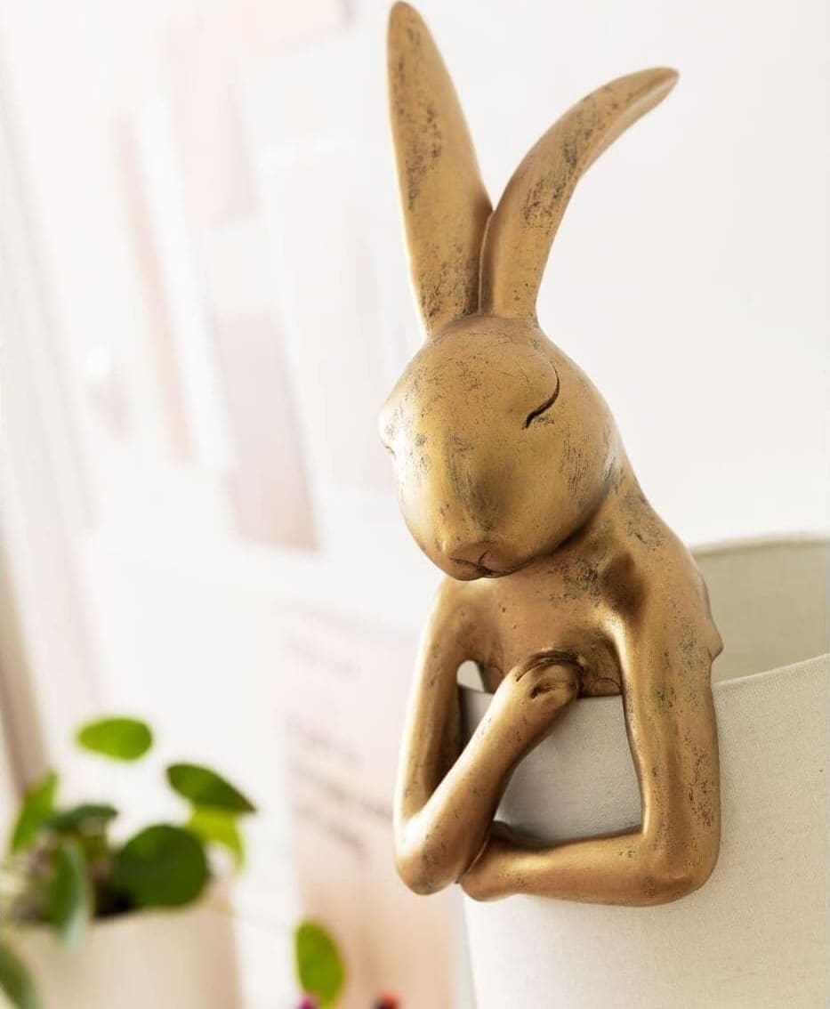Tafellamp Animal Rabbit Gold/White 68cm Kare Design Tafellamp 61598