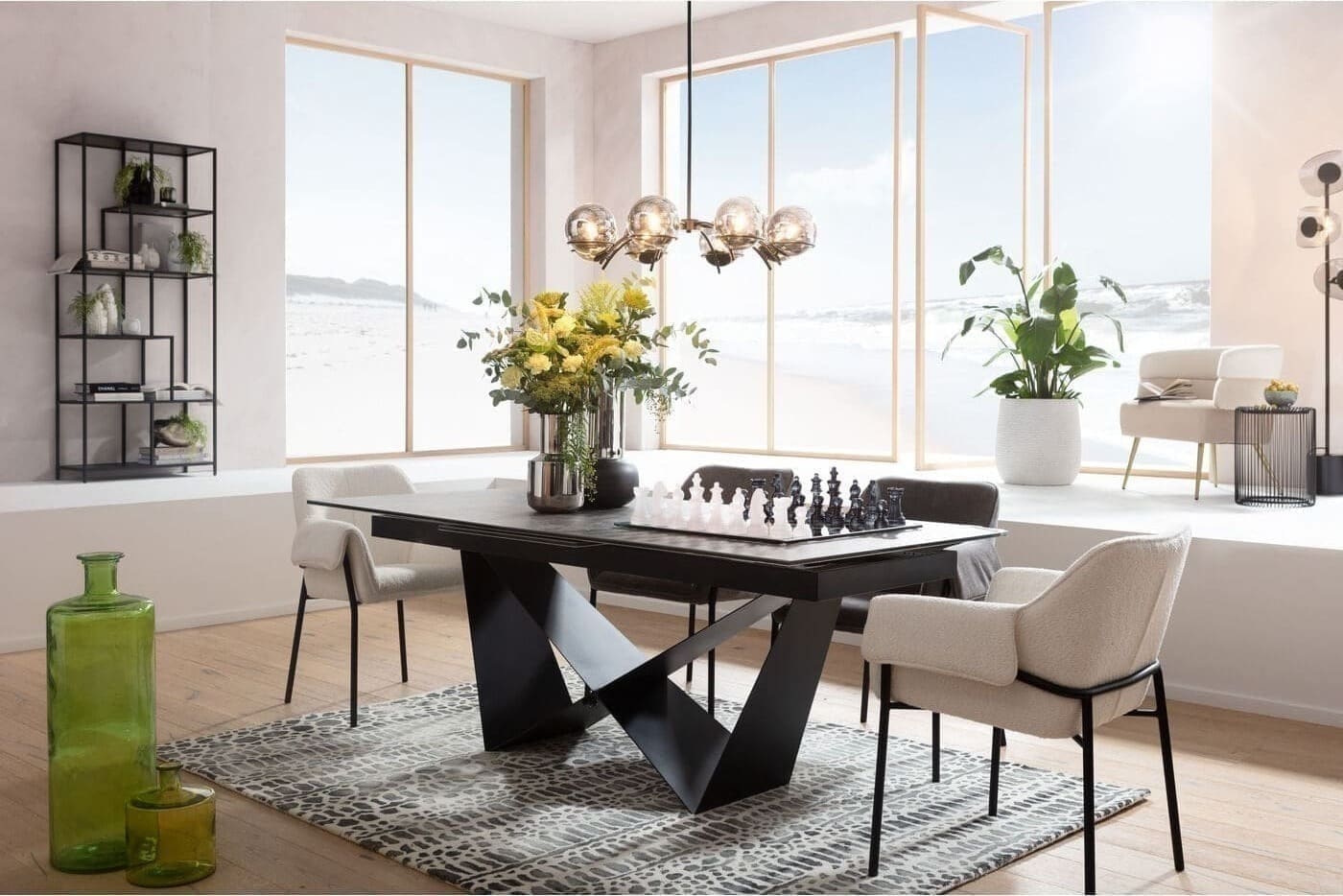 Uitschuiftafel Connesso 200(+60)x100cm Kare Design Uitschuiftafel 86737