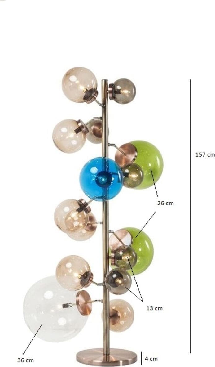 Vloerlamp Baloon Colore 160cm Kare Design Vloerlamp 38316