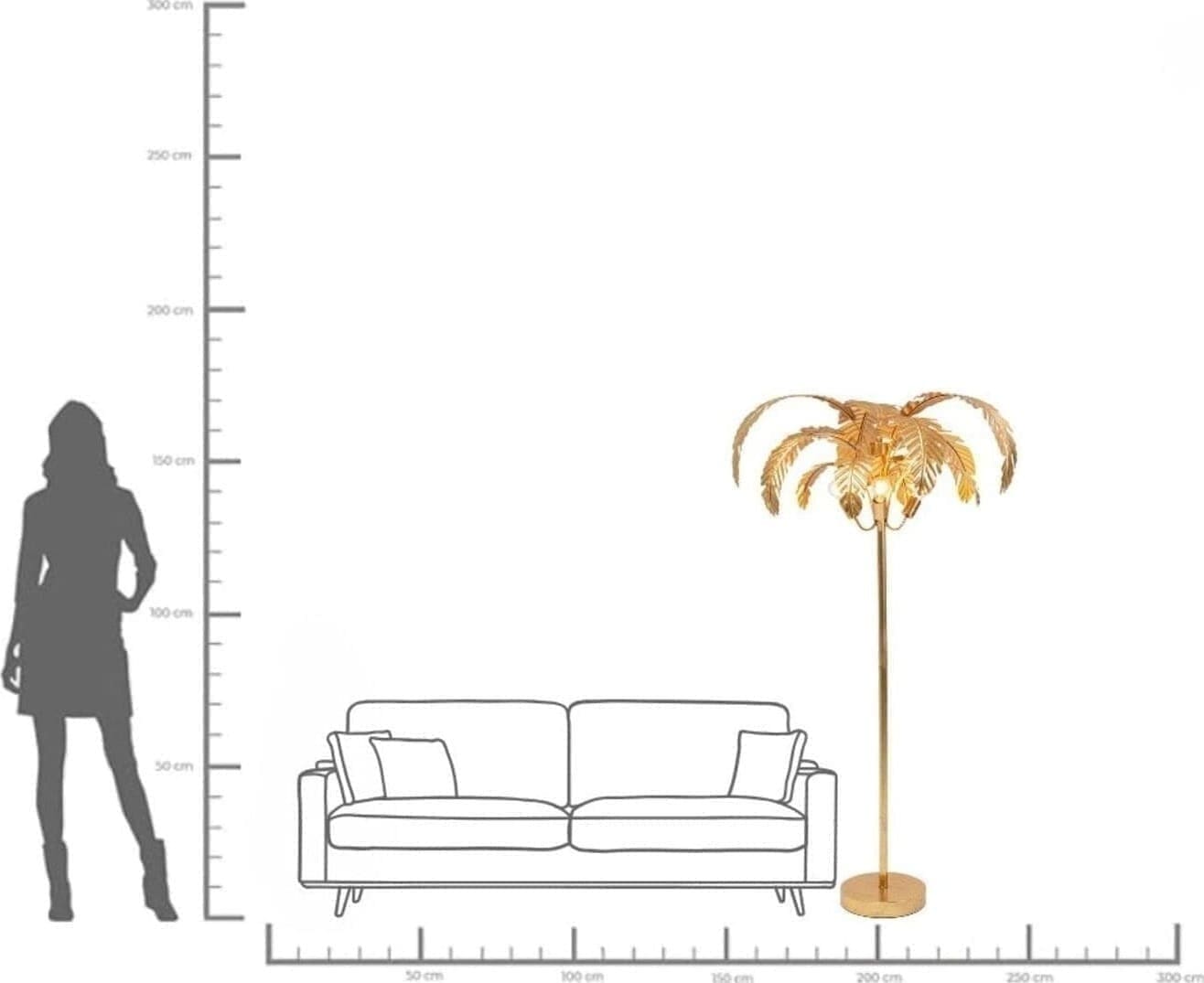 Vloerlamp Palmera 170cm Kare Design Vloerlamp 53063