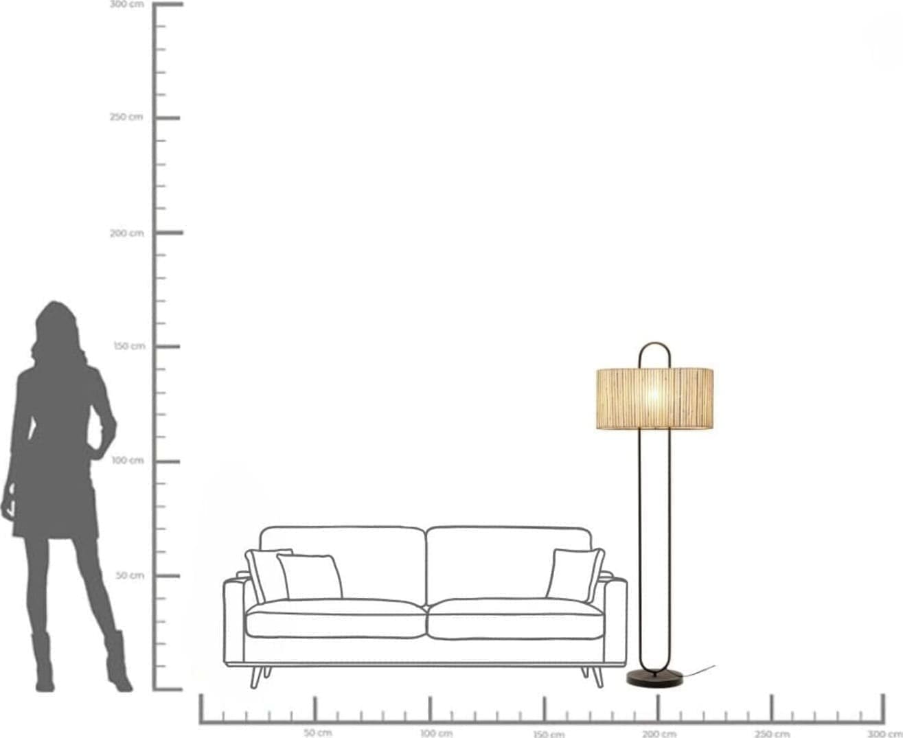 Vloerlamp Philadelphia Black 152cm Kare Design Vloerlamp 57471