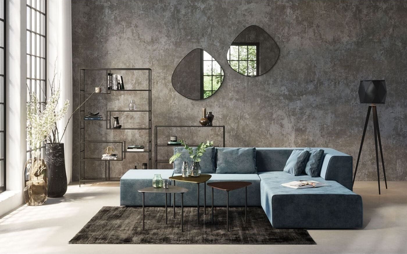 Wandplank Loft Black 115x100cm Kare Design Wandplank 84125