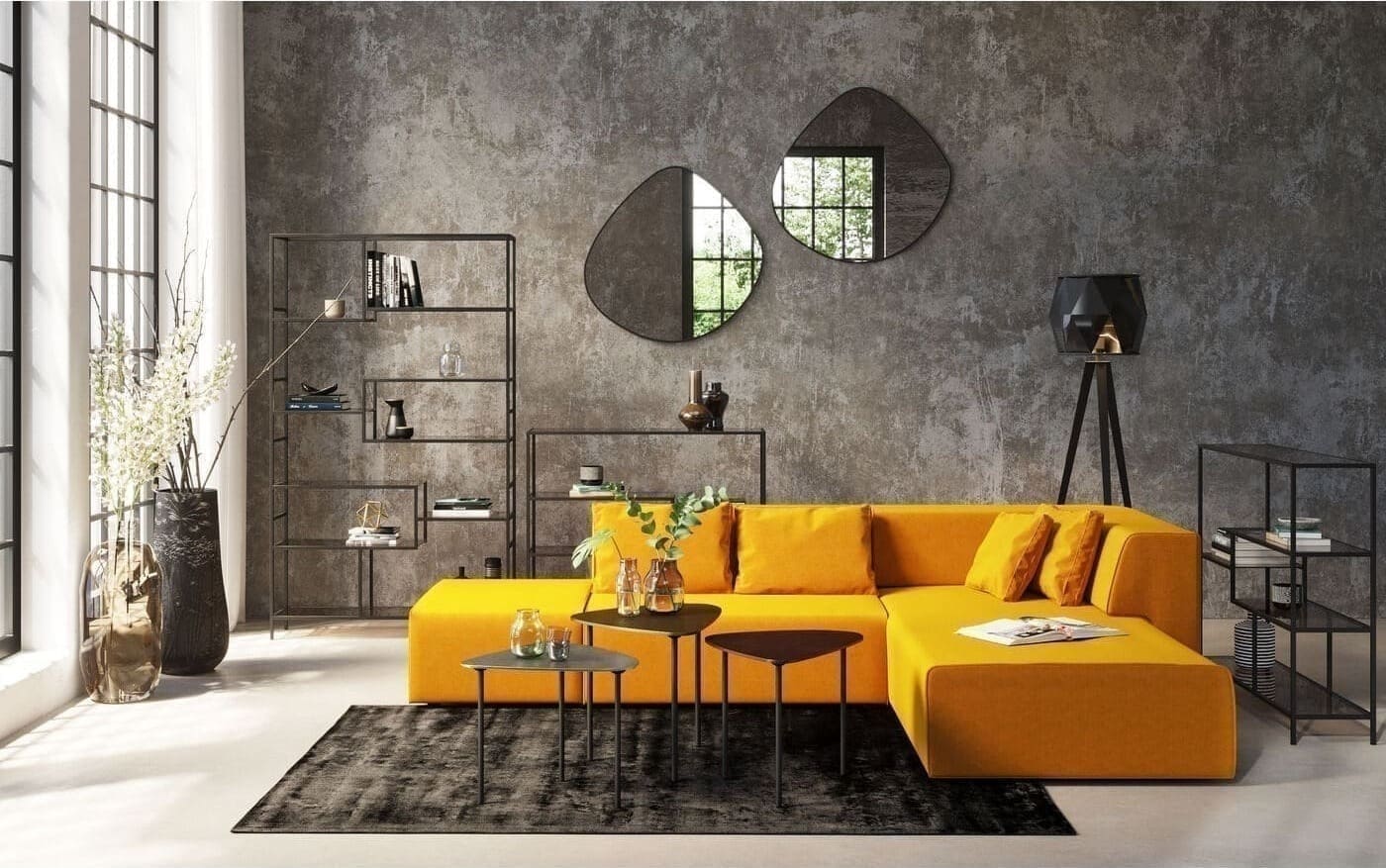 Wandplank Loft Black 115x100cm Kare Design Wandplank 84125