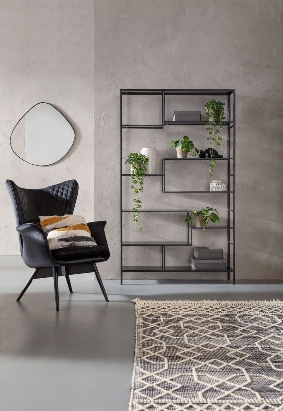 Wandplank Loft Black 115x195cm Kare Design Wandplank 84124