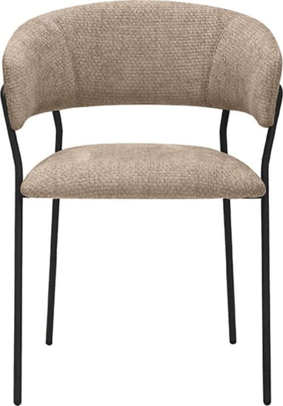 LABEL51 Eetkamerstoel Luuk - Clay - Elite - Black Frame Taupe Eetkamerstoel
