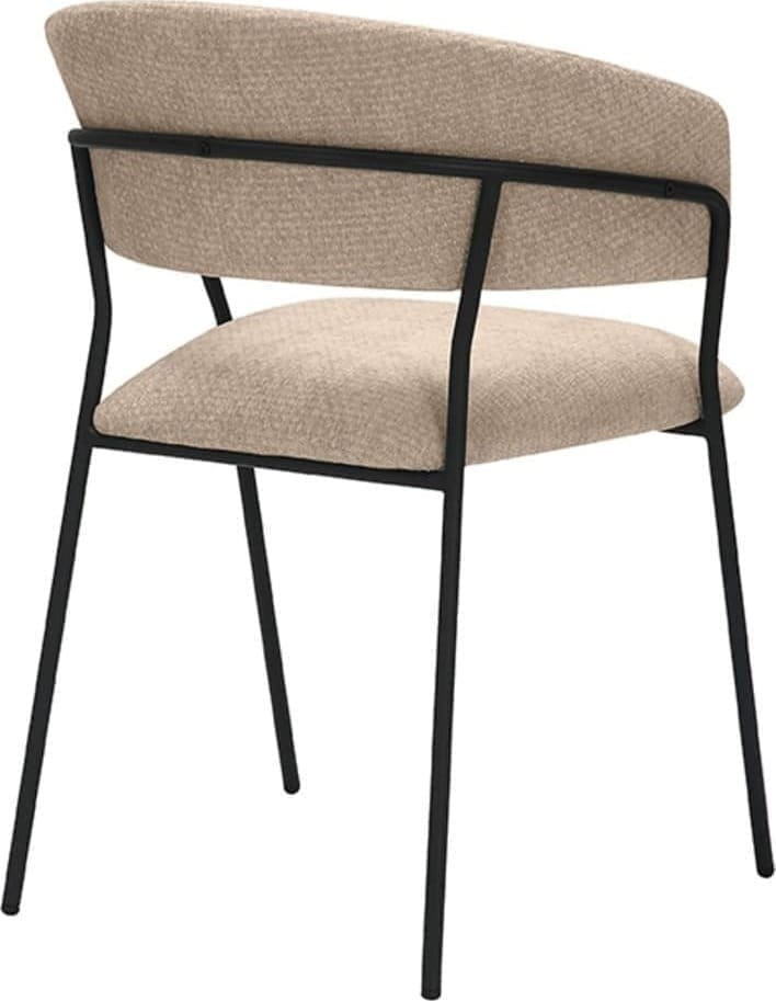 LABEL51 Eetkamerstoel Luuk - Clay - Elite - Black Frame Taupe Eetkamerstoel