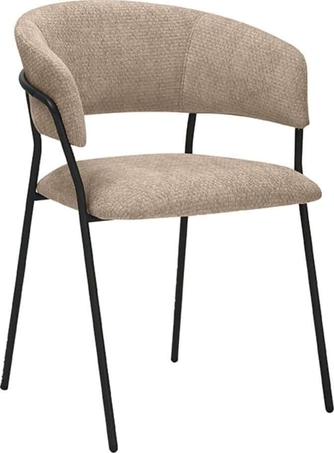 LABEL51 Eetkamerstoel Luuk - Clay - Elite - Black Frame Taupe Eetkamerstoel