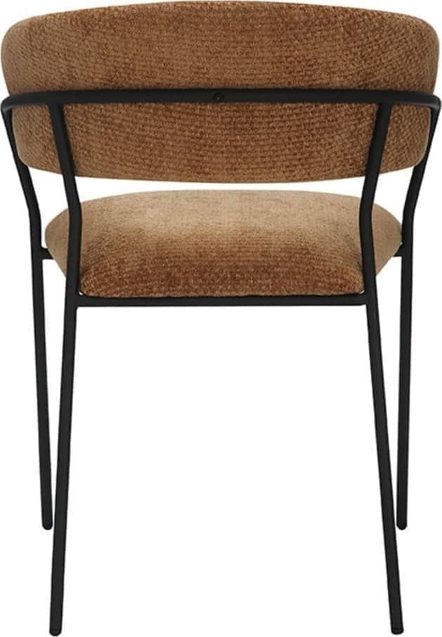 LABEL51 Eetkamerstoel Luuk - Cognac - Elite - Black Frame Cognac Eetkamerstoel