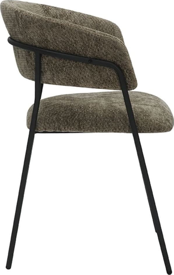 LABEL51 Eetkamerstoel Luuk - Hunter - Elite - Black Frame Groen Eetkamerstoel