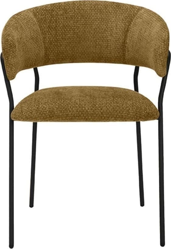 LABEL51 Eetkamerstoel Luuk - Mustard - Elite - Black Frame Eetkamerstoel