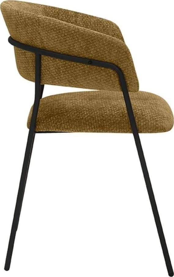 LABEL51 Eetkamerstoel Luuk - Mustard - Elite - Black Frame Eetkamerstoel
