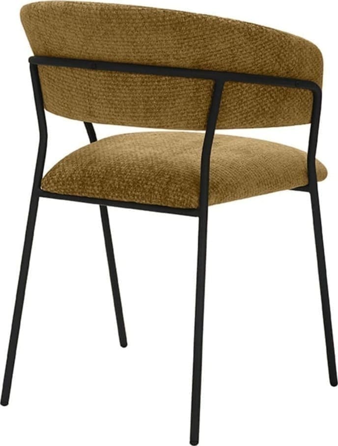 LABEL51 Eetkamerstoel Luuk - Mustard - Elite - Black Frame Eetkamerstoel