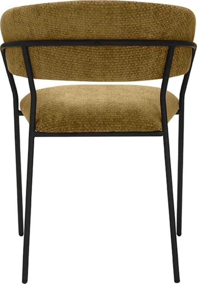 LABEL51 Eetkamerstoel Luuk - Mustard - Elite - Black Frame Eetkamerstoel