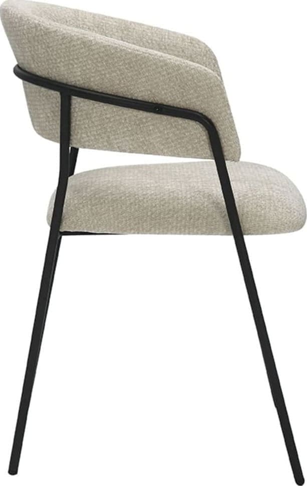 LABEL51 Eetkamerstoel Luuk - Naturel - Elite - Black Frame Naturel Eetkamerstoel
