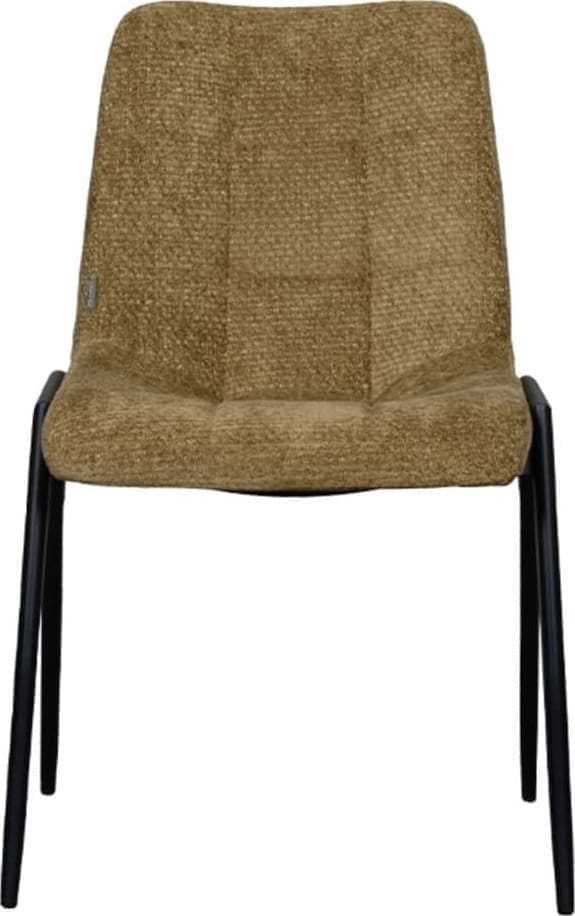 LABEL51 Eetkamerstoel Noor - Mustard - Elite - Black Frame Eetkamerstoel