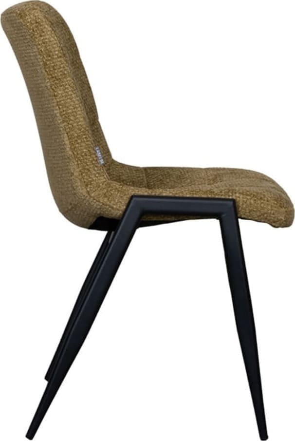 LABEL51 Eetkamerstoel Noor - Mustard - Elite - Black Frame Eetkamerstoel