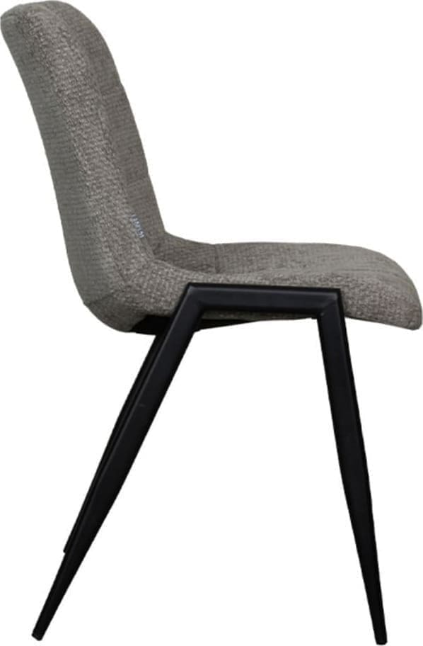 LABEL51 Eetkamerstoel Noor - Stone - Elite - Black Frame Grijs Eetkamerstoel