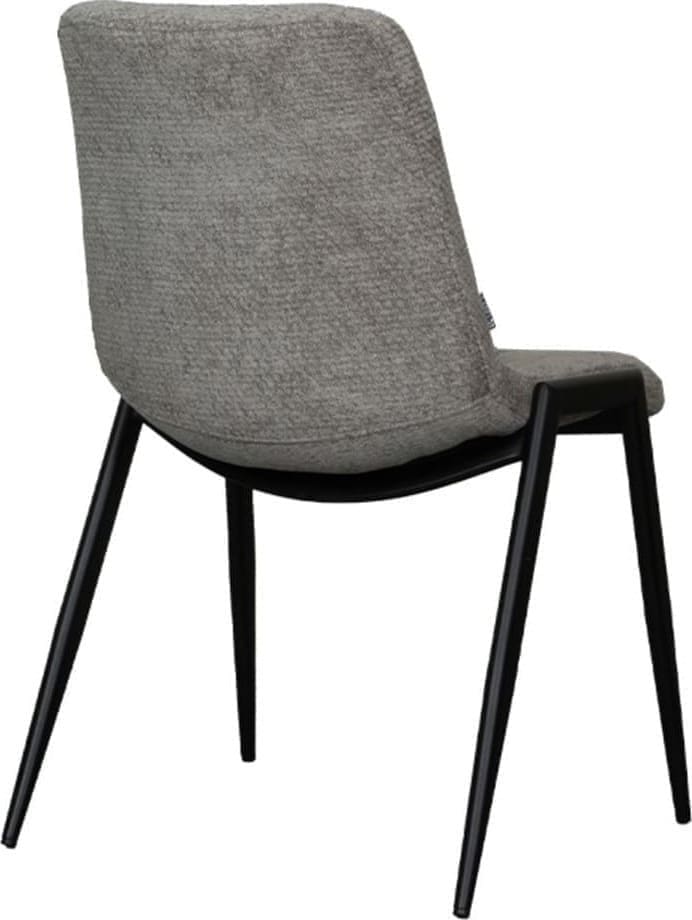 LABEL51 Eetkamerstoel Noor - Stone - Elite - Black Frame Grijs Eetkamerstoel